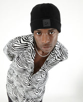KNIT LOGO BEANIE BLACK